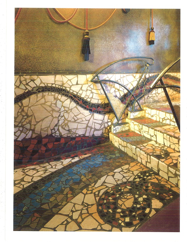 Kenny Baird’s signature mosaic tiling, as featured in the Oct. 1991 edition of Interior Design magazine. Image courtesy of INK Entertainment.
