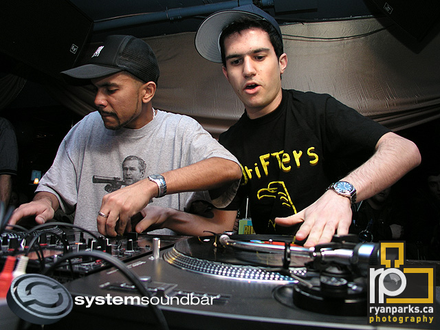 DJ Craze and A-Trak (right) at System. Photo by Ryan Parks.