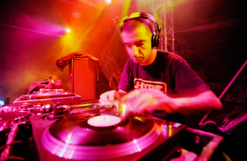 DJ Hype in KoolHaus. Photo by Tobias Wang of VisualBass Photography.